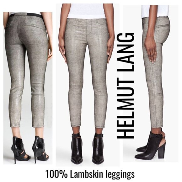 Helmut Lang LAMB LEATHER Rift Leggings - Picture 1 of 13